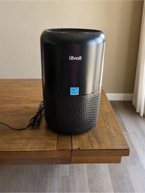 Levoit Compact Black Air Purifier — Quiet Home Air Cleaner